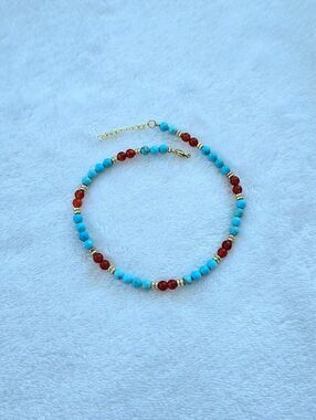 Shivam Magnesite and Onyx Bead Anklet